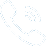 A white icon of a telephone handset with radiating waves on a black background, indicating a phone call or ringing.
